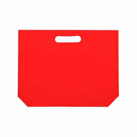 Niet geweven tas met gestanste handgrepen rood 34+8x26cm (25 stuks)