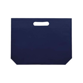 Niet geweven tas met gestanste handgrepen elektrisch blauw 34+8x26cm (25 stuks)