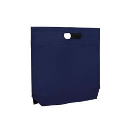 Sac Non-Tissé avec Anses Découpées Bleu Électrique 34+8x26cm (200 Utés)