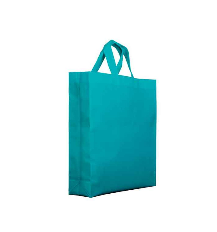 Niet geweven PREMIUM tas met korte hengsels aquamarijn 25+10x30cm (25 stuks) Niet geweven PREMIUM tas met korte hengsels aquamarijn 25+10x30cm (25 stuks)