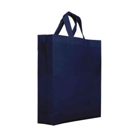 Sac Non-Tissé PREMIUM avec Anses Courtes Bleu Marine 25+10x30cm (25 Utés)