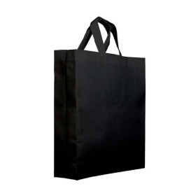 Sac Non-Tissé PREMIUM avec Anses Courtes Noir 25+10x30cm (25 Utés)