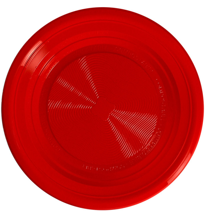 Assiette Amidon Maïs PLA Creuse Rouge Ø220 mm (25 Utés)