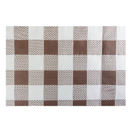 Nappe en papier 1x1m "Carrés Marrons" 40g (400 Unités)