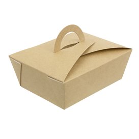 American Box with handles "Doggy Bag" Kraft 12x9x5cm (25 Units)