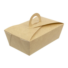 American Box with handles "Doggy Bag" Kraft 16x9,5x6cm (25 Units)