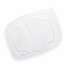 Plastic Deksel transparant Container 2C 1050/1250ml 25,5x18,9x2cm (320 stuks)