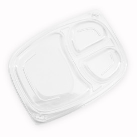 Plastic Deksel transparant Container 3C 1050/1250ml 25,5x18,9x2cm (320 stuks)