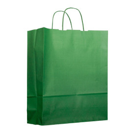 Papieren zak met handgrepen Groen 100g 25+11x31cm (200 stuks) 