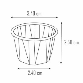 Geplooide papieren souffle beker 15ml (5000 stuks)