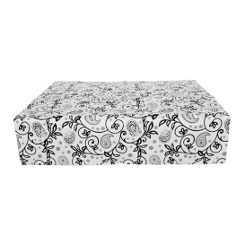 Nappe en papier 1,2x1,2m "Cachemire Noir" 37g (300 Unités)