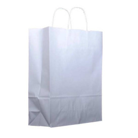 Sac en papier Blanc avec Anses KRAFT 100g 25+11x31cm (25 Utés)