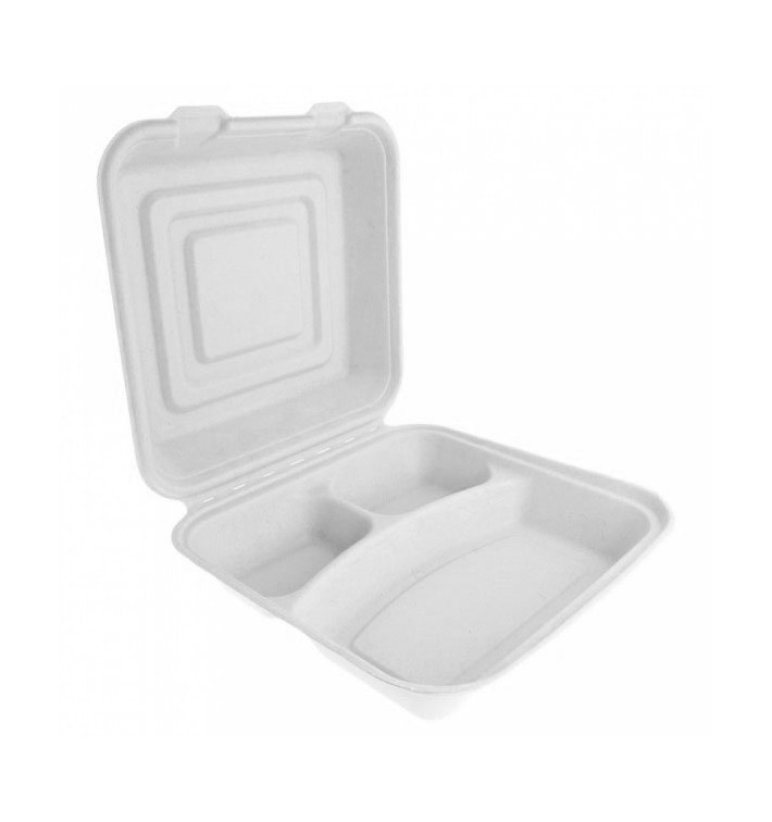 Boîte Bio en Canne à Sucre Blanc 3C 24x23x7,6cm (200 Utés) Boîte Bio en Canne à Sucre Blanc 3C 24x23x7,6cm (200 Utés)