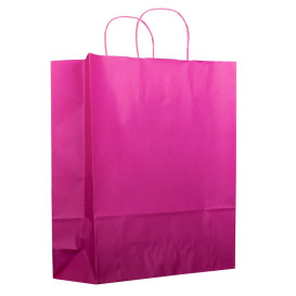 Papieren zak met handgrepen fuchsia 100g 25+11x31cm (200 stuks)