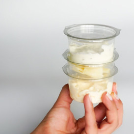 Pot Rond avec charnière APET Transparent 100ml Ø70mm (45 Utés)