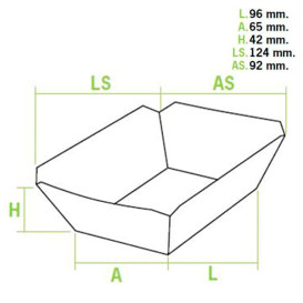 Barquette Carton Kraft-Kraft 9,6x6,5x4,2cm 250ml (25 Utés)