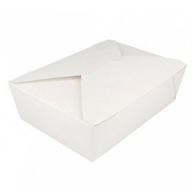Papieren take-out Container "American" wit 19,7x14x6,4cm 1980ml (50 stuks) 