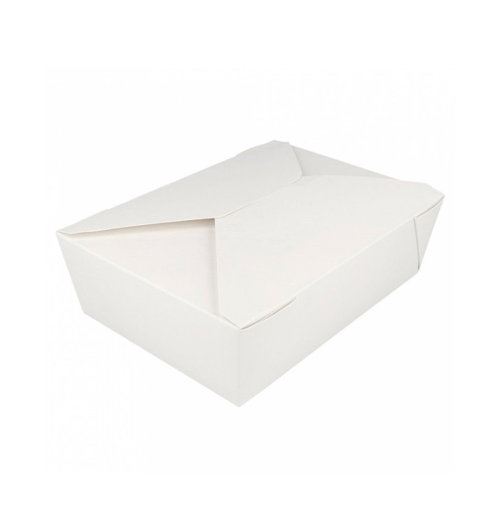 Papieren take-out Container "American" wit 19,7x14x6,4cm 1980ml (50 stuks) Papieren take-out Container "American" wit 19,7x14x6,4cm 1980ml (50 stuks)