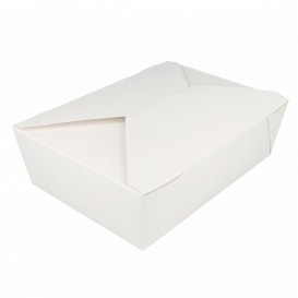 Papieren take-out Container "American" wit 19,7x14x6,4cm 1980ml (200 stuks) 