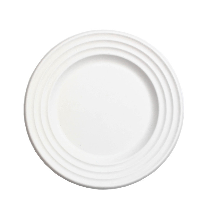 Assiette Canne à Sucre Premium Wave Blanc Ø18cm (600 Unités) Assiette Canne à Sucre Premium Wave Blanc Ø18cm (600 Unités)