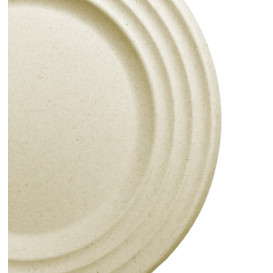 Assiette Canne à Sucre Premium Wave Naturel Ø18cm (50 Unités)