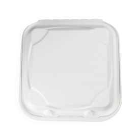 Suikerriet Gescharnierd Container wit 3C 23x15x7,5cm (50 stuks)