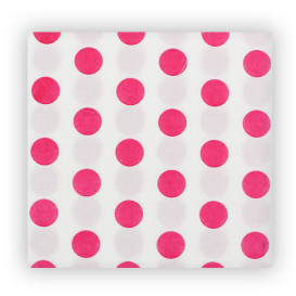 Papieren servet dubbel punt "Polkadots Fuchsia" 40x40cm (50 stuks) 