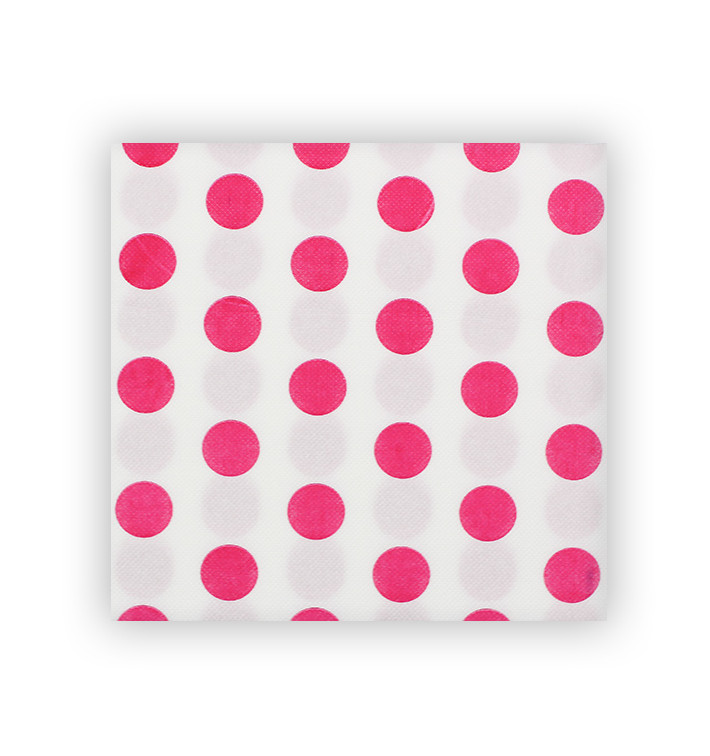 Papieren servet dubbel punt "Polkadots Fuchsia" 40x40cm (50 stuks) 