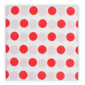 Papieren servet dubbel punt "Polkadots Rood" 40x40cm (600 stuks) 