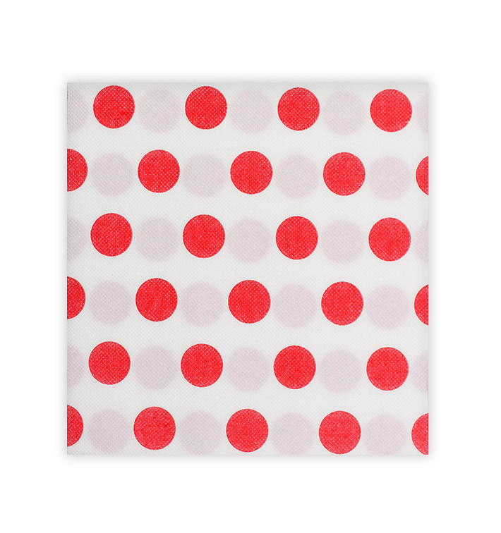 Serviette Papier molletonnée "Pois Rouge" 40x40cm (600 Utés) Serviette Papier molletonnée "Pois Rouge" 40x40cm (600 Utés)