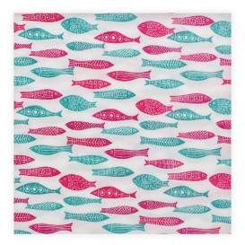 Serviette Papier molletonnée "Poissons" 40x40cm (600 Utés)