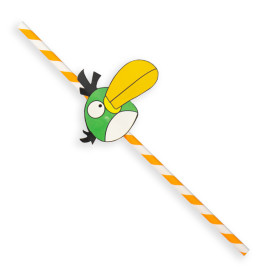 Papieren rechte rietjes "Pápotjeos" Design Ø0,6cm 24cm (1000 stuks)