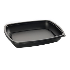 Barquette Plastique PP Noir 600ml 23x16,5cm (75 Utés)