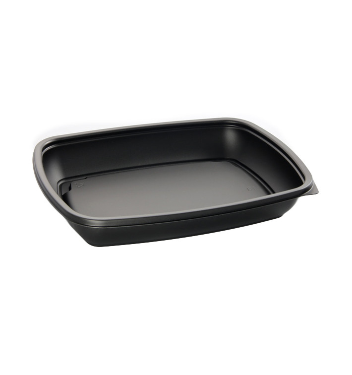 Barquette Plastique PP Noir 600ml 23x16,5cm (75 Utés) Barquette Plastique PP Noir 600ml 23x16,5cm (75 Utés)