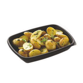 Barquette Plastique PP Noir 600ml 23x16,5cm (75 Utés)