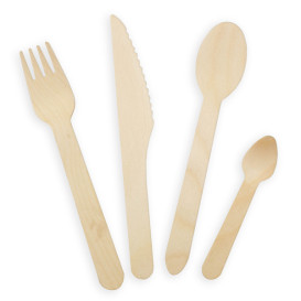 Couteau en Bois Emballé 16,5cm (500 Utés)