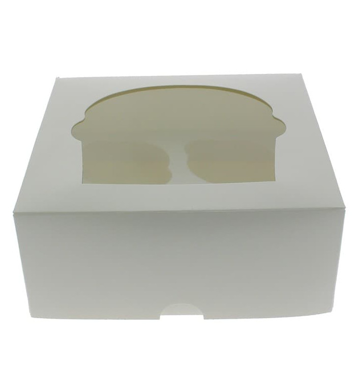 Papieren Cake vorm zak 4 Slot wit 17,3x16,5x7,5cm (20 stuks) 