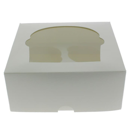 Papieren Cake vorm zak 4 Slots wit 17,3x16,5x7,5cm (140 stuks)