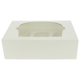 Papieren Cake vorm zak 6 Slots wit 24,3x16,5x7,5cm (100 stuks)