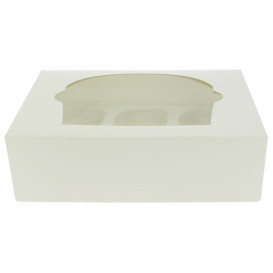 Papieren Cake vorm zak 6 Slots wit 24,3x16,5x7,5cm (100 stuks)