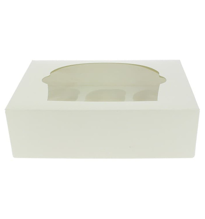 Papieren Cake vorm zak 6 Slots wit 24,3x16,5x7,5cm (100 stuks)