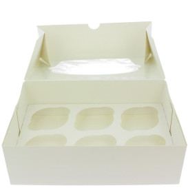 Papieren Cake vorm zak 6 Slots wit 24,3x16,5x7,5cm (100 stuks)