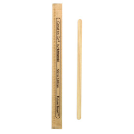 Agitateur en Bois Naturel pour Café Emballé 14cm (10000 Utés)