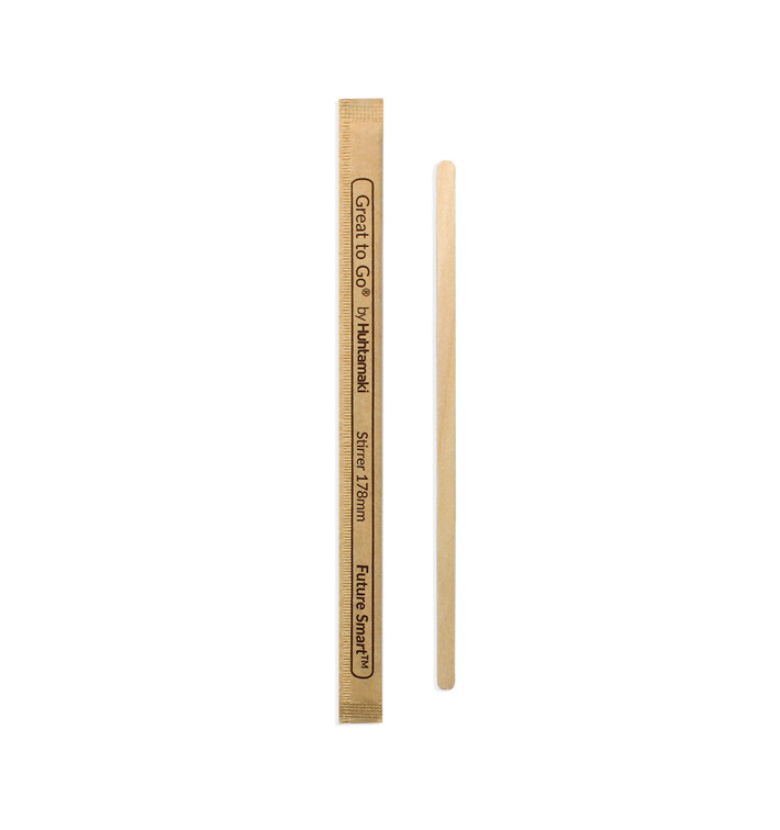 Houten Koffie Roerstaafje Verpakt 17,8cm (10000 stuks) Houten Koffie Roerstaafje Verpakt 17,8cm (10000 stuks)
