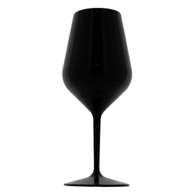 Flûte Réutilisable pour Vin Tritan Noir 470ml (1 Unité)