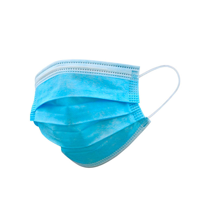 Masque Chirurgical avec élastiques 3 Plis Type IIR Bleu (50 Utés) Masque Chirurgical avec élastiques 3 Plis Type IIR Bleu (50 Utés)