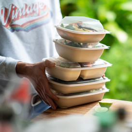 Plastic deli Container PP Crème 600ml 23x16,5cm (300 stuks)