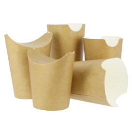 Gobelet Carton Ingraissable Effet Kraft avec Rabat 14Oz/420ml (50 Utés)