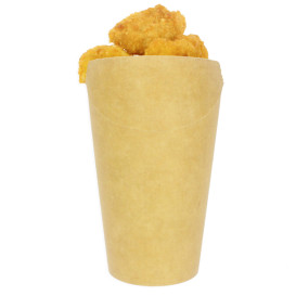 Gobelet Carton Ingraissable Effet Kraft avec Rabat 16Oz/480ml (1000 Utés)