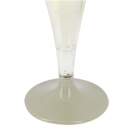 Flûte Champagne Plastique Pied Beige 140ml 2P (20 Utés)